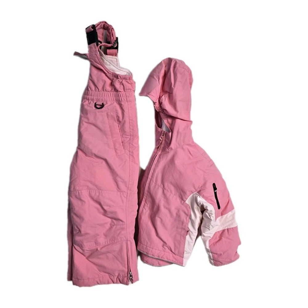 Lands End Girls Nylon Jacket Ski Pants Set Pink Size 4